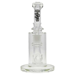 Tag 9.5 Inch Bent Next Fixed Super Slit 65X5 Dab Rig Wavy White
