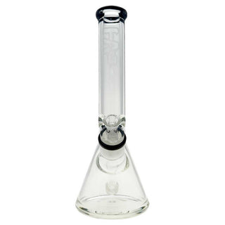 Thick Ass Glass 14" 50x9mm Beaker Water Pipe with Wavy Sandblasted Logo