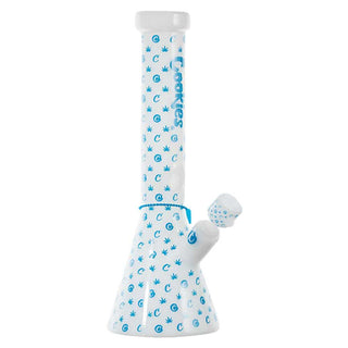 Cookies V Beaker 13.75" Glass Water Pipe with Grinder