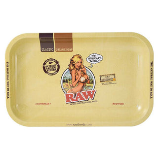 Raw Bikini Girl Metal Rolling Tray Small