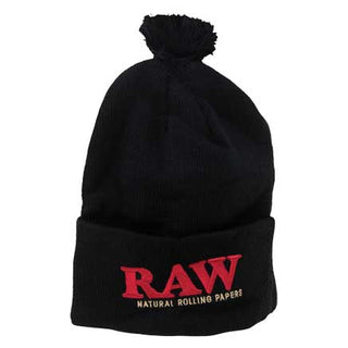 Raw X Rolling Papers Pompom Hat Black
