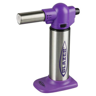 Blazer Big Buddy Torch Lighter Purple Stainless Steel