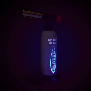 Blazer Big Shot Torch Lighter Teal With Glow Logo
