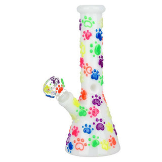 Paws For The Cause Glow In The Dark 10" Beaker Water Pipe