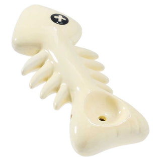 Wacky Bowlz Fish Skeleton 4" Ceramic Hand Pipe