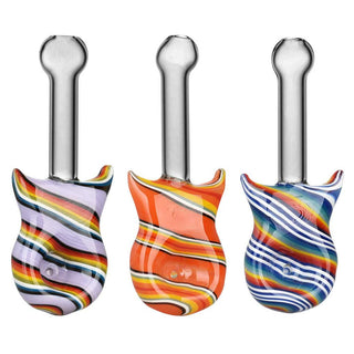 Guitar Candy Stripe 4.25 Glass Hand Pipe