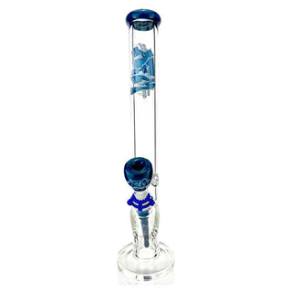 AFM Wildstyle Graffiti 9mm Colored Glass 18" Straight Beaker Water Pipe