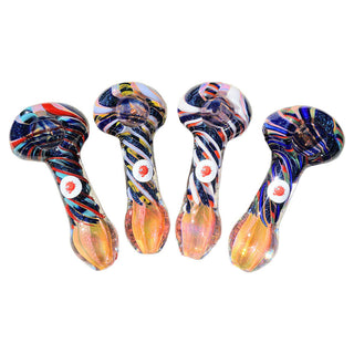 Blowfish Glassworks 24K Gold and Silver Fumed Glass Hand Pipe