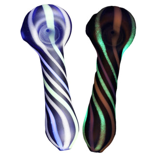 Chameleon Glass Northern Lights Glass 4 Hand Pipe Glow In The Dark