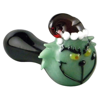 Chameleon Glass Grinch Glass 3.75" Hand Pipe