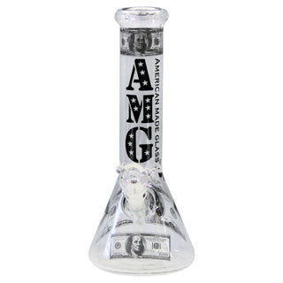 AMG Glass 12" Funky Money Beaker Water Pipe