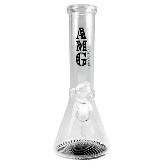 AMG Glass Funky Black/White Dots 12" Beaker Water Pipe