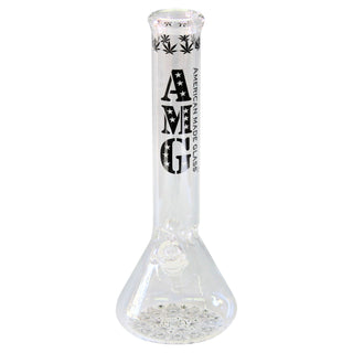 AMG Glass Funky Leaf/Skull 12" Beaker Water Pipe