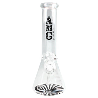 AMG Glass Funky Zebra Knot 12" Beaker Water Pipe