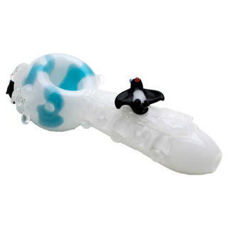 Empire Glassworks Icy Penguins Mini Spoon Hand Pipe