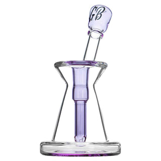 Green Bear Glass Hour Glass Bubbler Purple