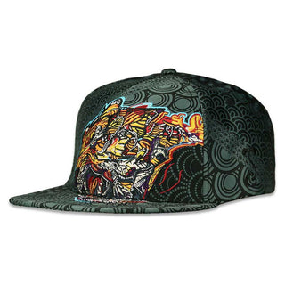 Grassroots Android Jones Tiger Swallowtail Black Woven Snapback Hat Largex Large
