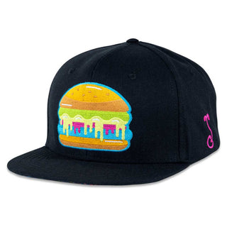 Grassroots Maks House Burger Black Snapback Hat Largex Large