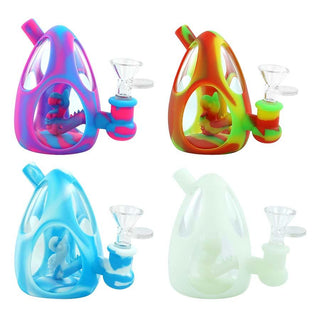 Dinosaur Egg Silicone/Glass Water Pipe | 4.4" | 14mm F