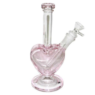 Heart Shaped 9" Glass Water Pipe