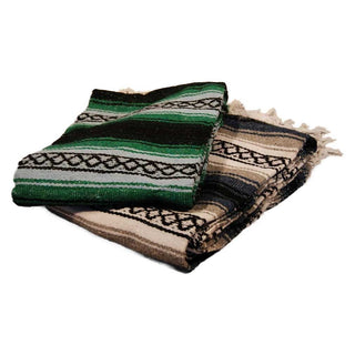 Sanyork Fair Trade Falsa Acrylic Striped Yoga Blanket 54" x 78" Reversible Throw Traditional